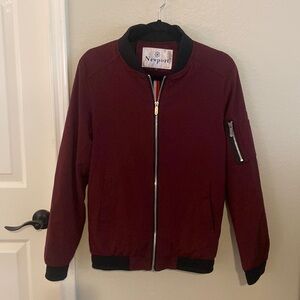 Men’s Maroon Newport Bomber Jacket - Size Small